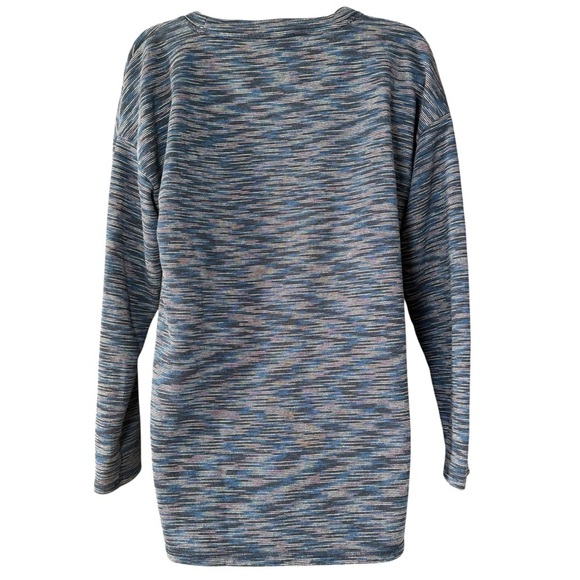 Talbots Women’s Pullover Blue Stripe Athletic Top Sweatshirt Long Size Medium - Picture 3 of 6